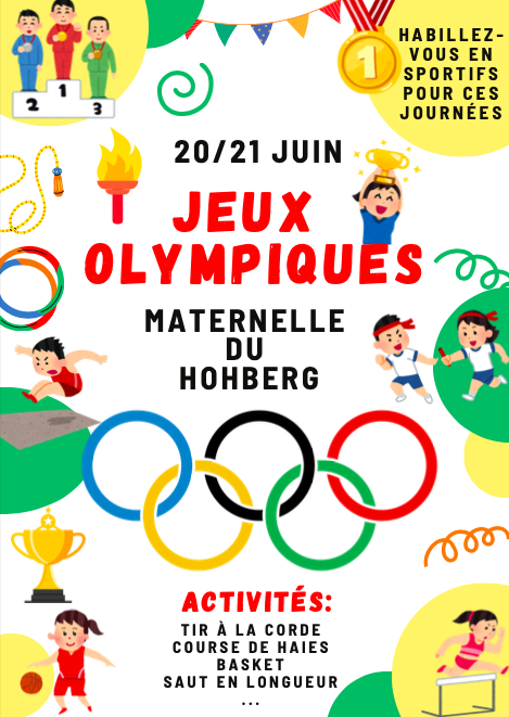 Modifications des dates 24 & 25 juin : jeux olympiques à la maternelle