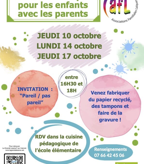 Ateliers artistiques pour les enfants avec les parents