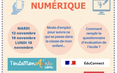 PERMANENCE NUMÉRIQUE : mardi de 8H30 à 10H