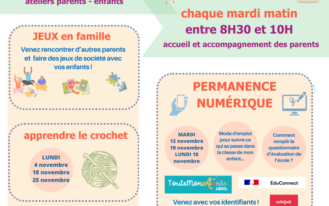 ATELIERS PARENTS – ENFANTS